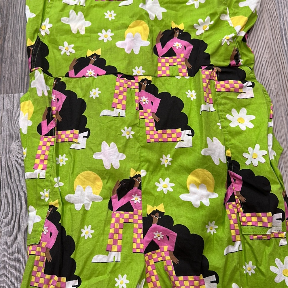 Nooworks Lime Green Patterned Jumpsuit with Pink Accents - Picture 3 of 8